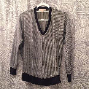 Michael Kors Navy and White cotton sweater